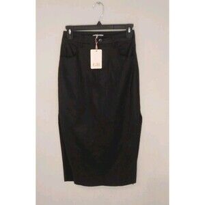 GB  Side Slit Black Nwt Midi Size 1 Skirt Edgy Classy Y2k Grunge